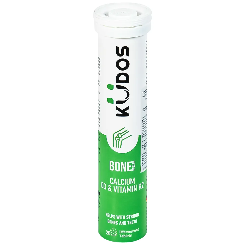 Hình ảnh Viên sủi Kudos Bone hương cam bổ sung canxi, vitamin K2, vitamin D3 cho cơ thể (20 viên)