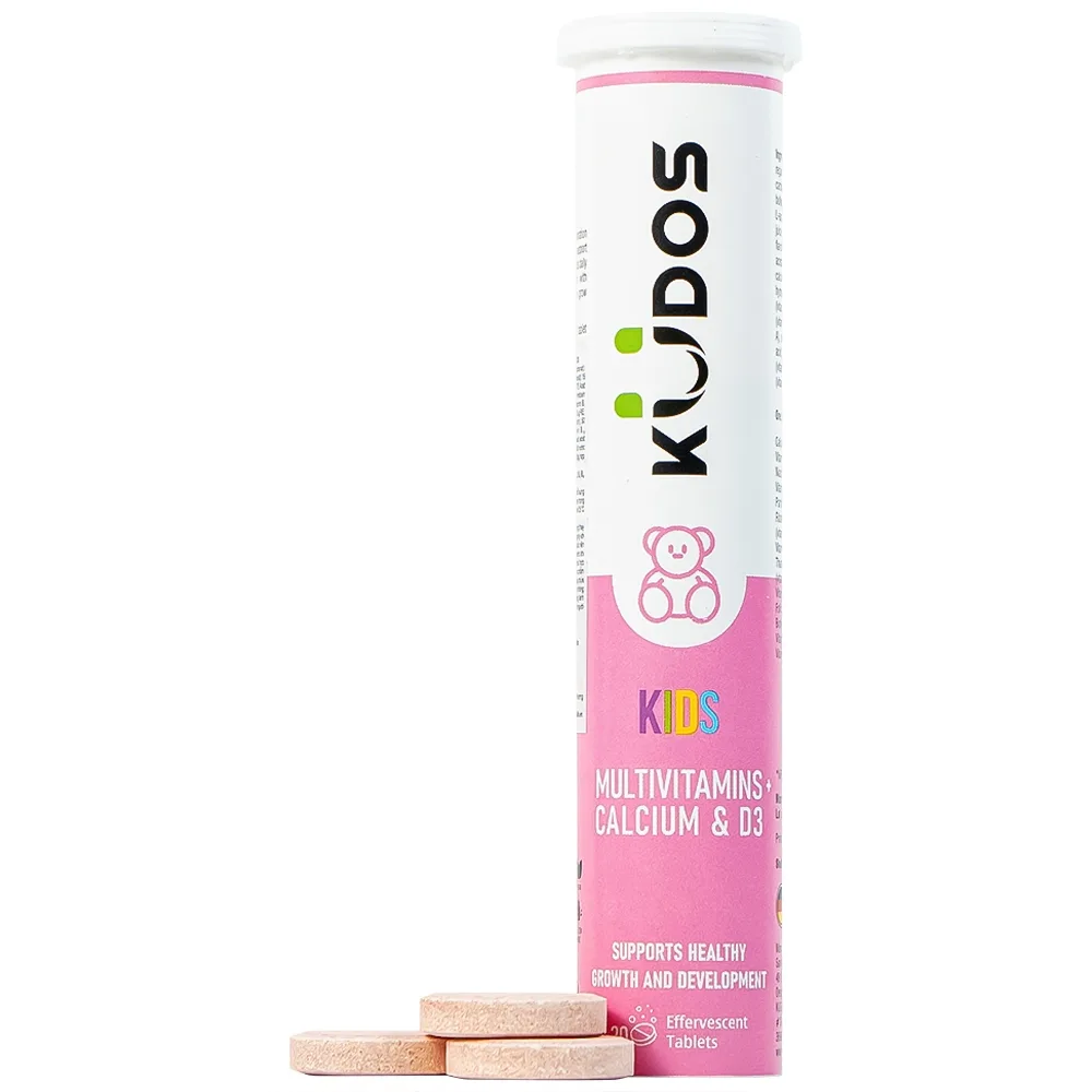 Hình ảnh Viên sủi Kudos Kids Multivitamins Plus Calcium & D3 hương dưa hấu giúp bổ sung calci và vitamin cho cơ thể (20 viên)
