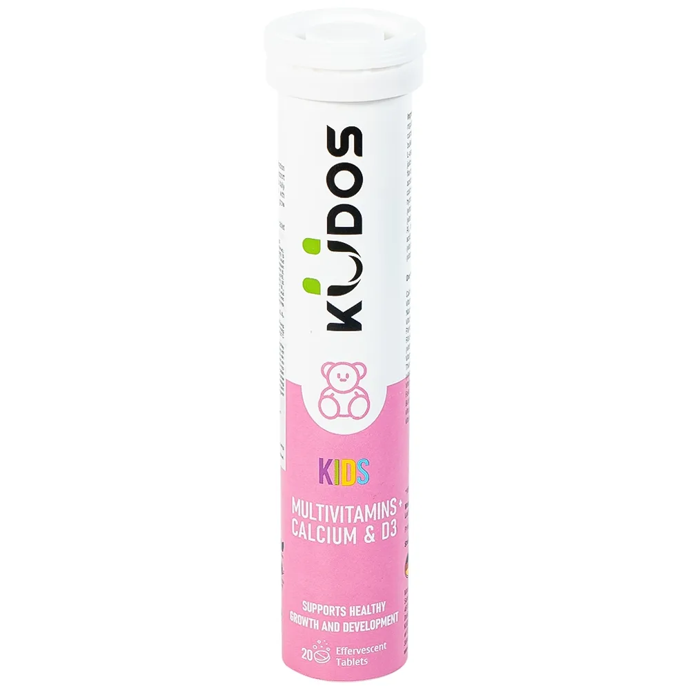 Hình ảnh Viên sủi Kudos Kids Multivitamins Plus Calcium & D3 hương dưa hấu giúp bổ sung calci và vitamin cho cơ thể (20 viên)