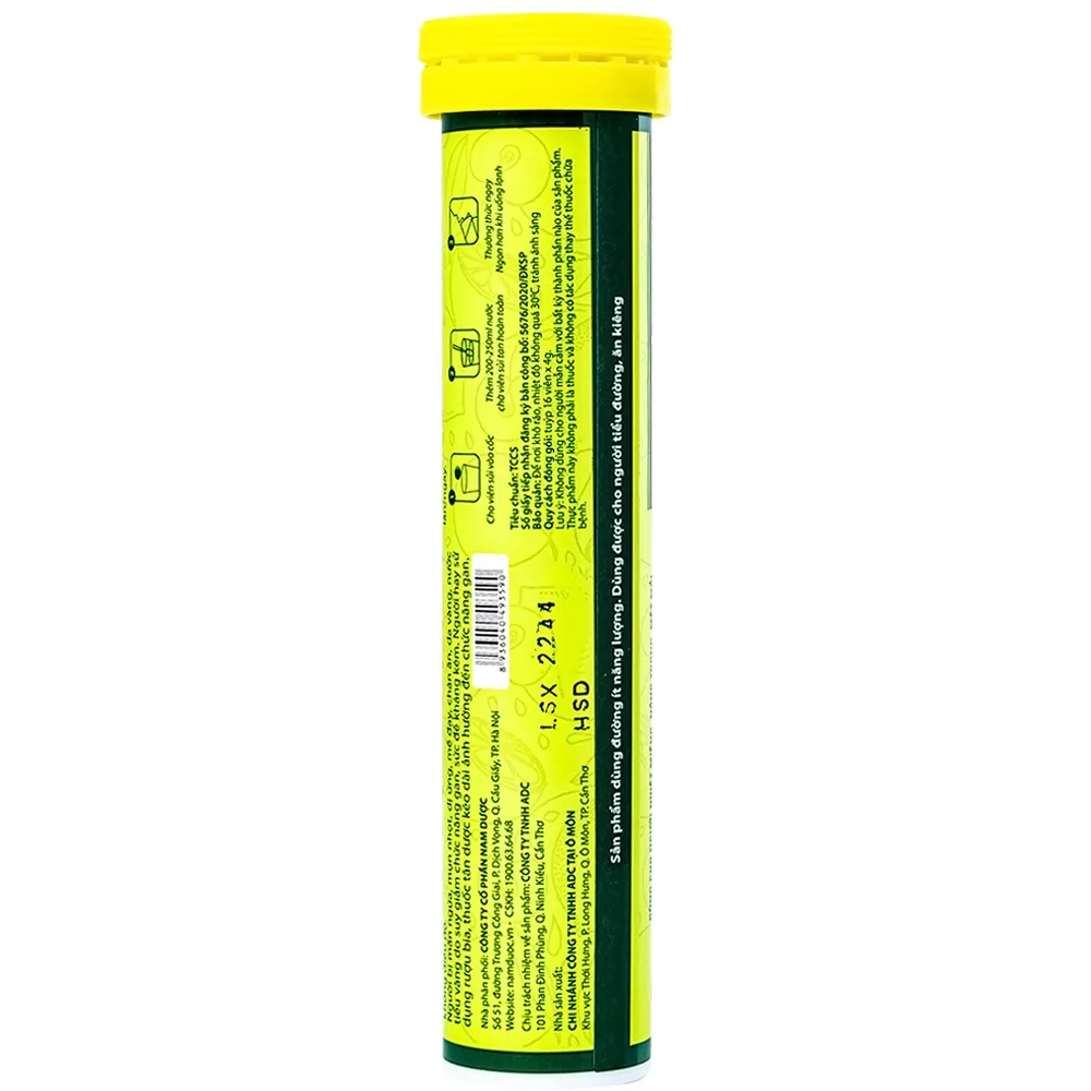 Hình ảnh Viên sủi Thanh Nhiệt Livecool Nam Dược hương chanh giải độc, mát gan, tăng cường sức đề kháng (16 viên)