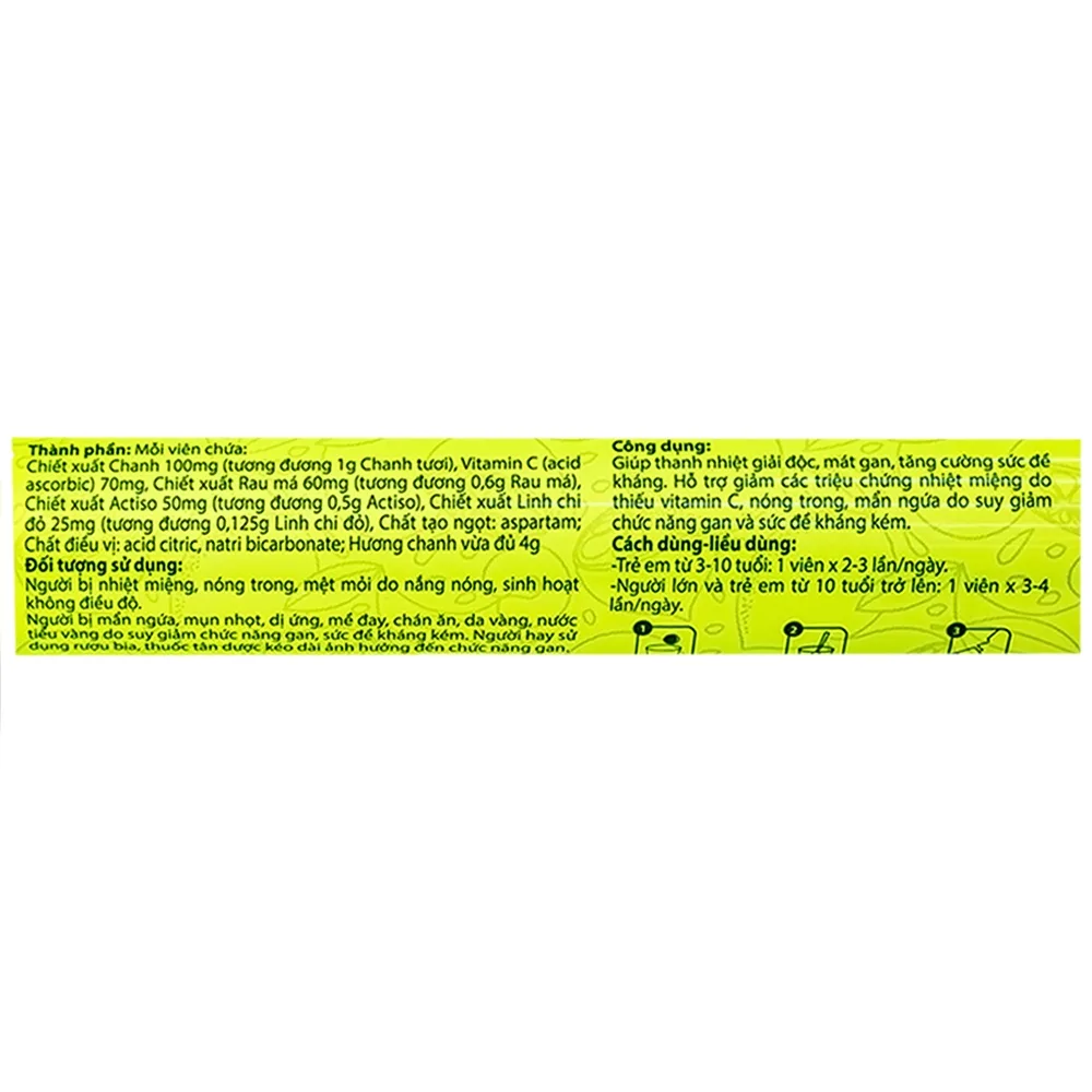Hình ảnh Viên sủi Thanh Nhiệt Livecool Nam Dược hương chanh giải độc, mát gan, tăng cường sức đề kháng (16 viên)