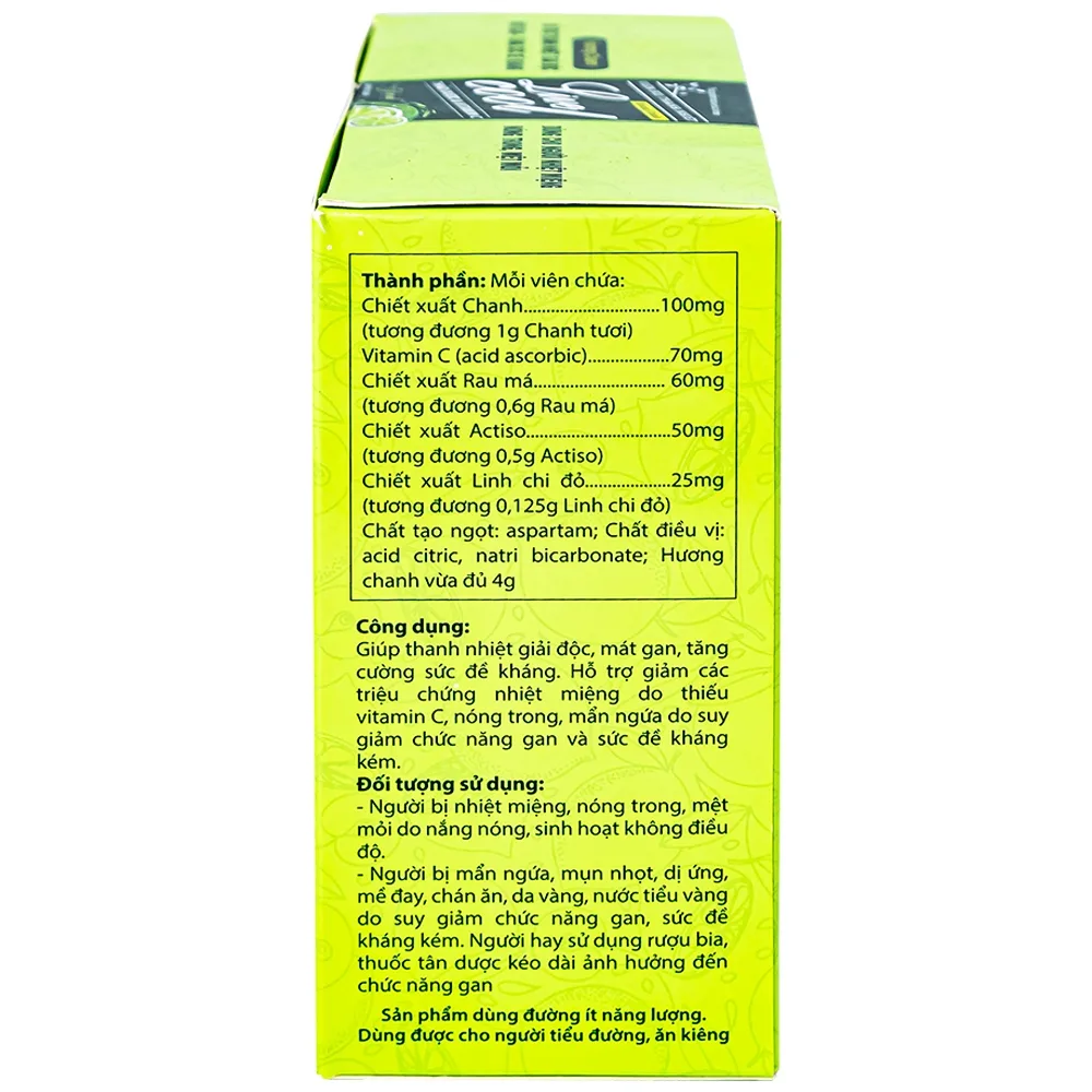 Hình ảnh Viên sủi Thanh Nhiệt Livecool Nam Dược hương chanh giải độc, mát gan, tăng cường sức đề kháng (16 viên)