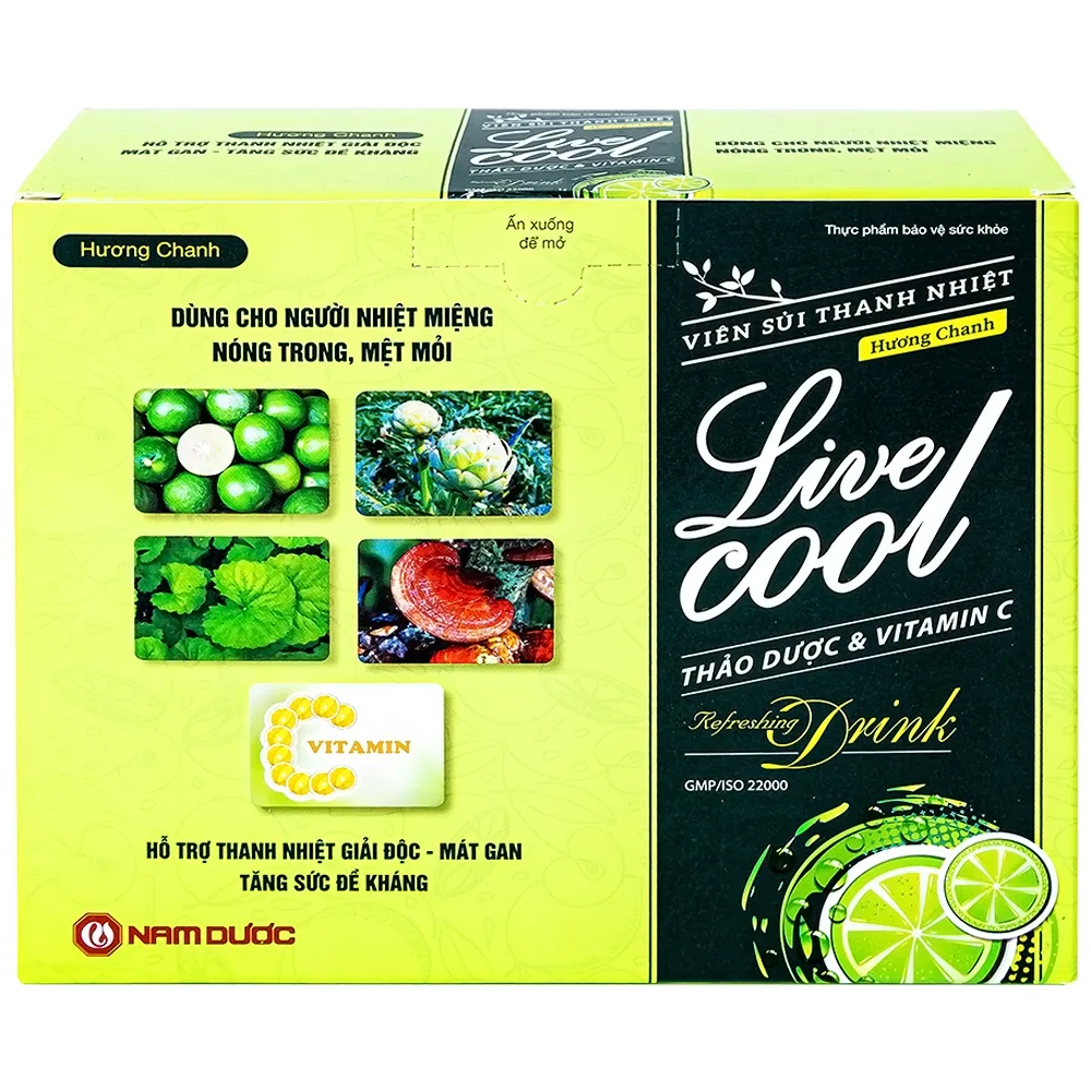 Hình ảnh Viên sủi Thanh Nhiệt Livecool Nam Dược hương chanh giải độc, mát gan, tăng cường sức đề kháng (16 viên)