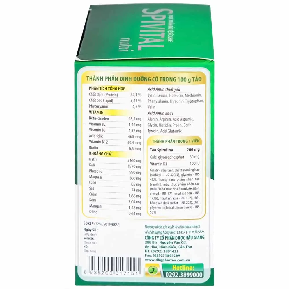 Hình ảnh Viên uống Spivital Nutri DHG bổ sung dưỡng chất, tăng cường sức khỏe (10 vỉ x 10 viên)