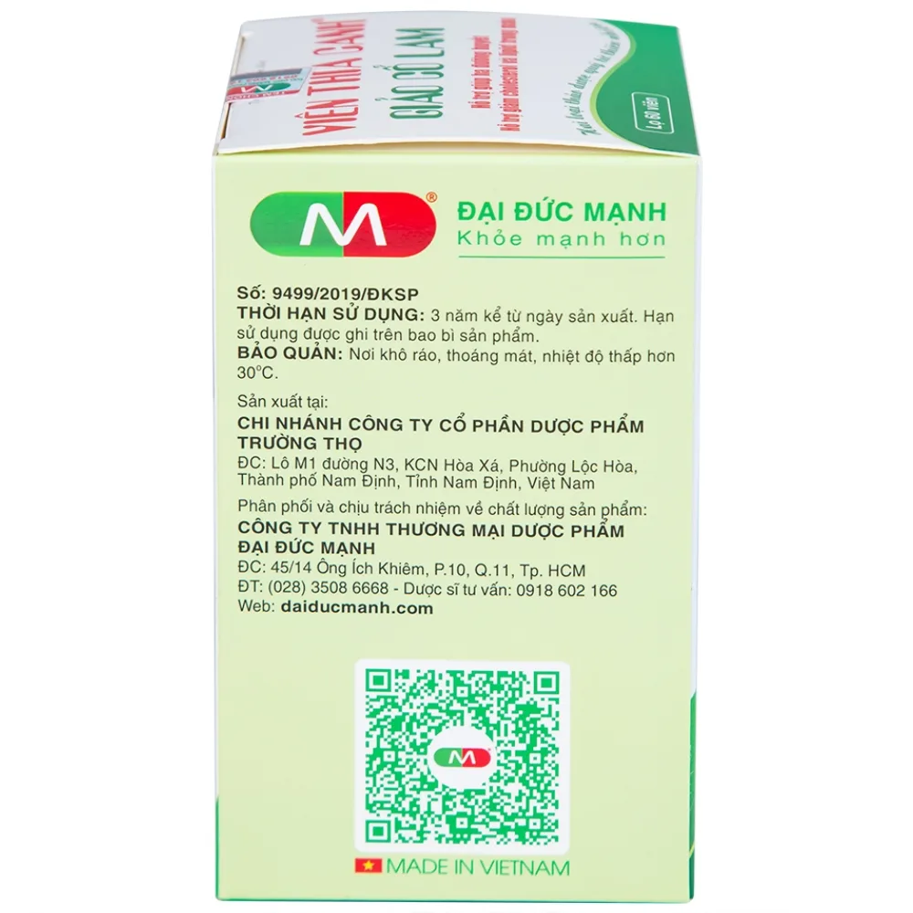 Hình ảnh Viên thìa canh Giảo Cổ Lam Đại Đức Mạnh giúp hạ đường huyết, giảm cholesterol và lipid trong máu cao (60 viên)