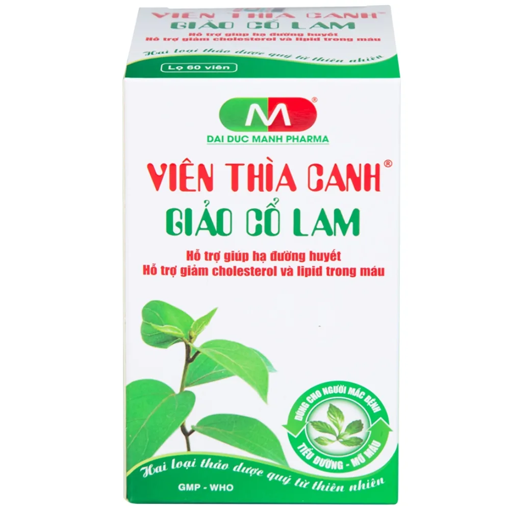 Hình ảnh Viên thìa canh Giảo Cổ Lam Đại Đức Mạnh giúp hạ đường huyết, giảm cholesterol và lipid trong máu cao (60 viên)