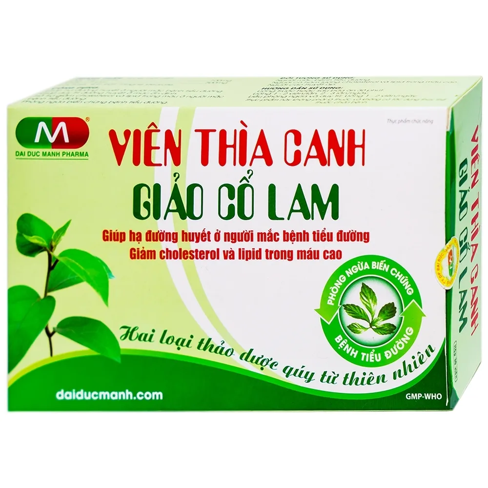 Hình ảnh Viên thìa canh Giảo Cổ Lam giúp hạ đường huyết, giảm cholesterol và lipid trong máu cao (3 vỉ x 10 viên)