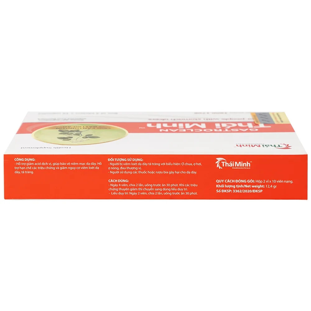 Hình ảnh Viên nang cứng Gastroclean Thái Minh dùng cho người viêm loét dạ dày (2 vỉ x 10 viên)