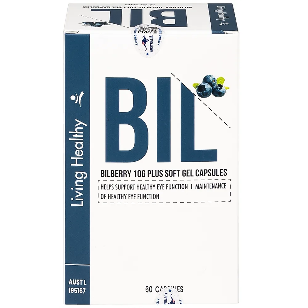 Hình ảnh Viên uống Bilberry 10g Plus Soft Gel Capsules hỗ trợ tăng cường thị lực, chống oxy hóa (60 viên)