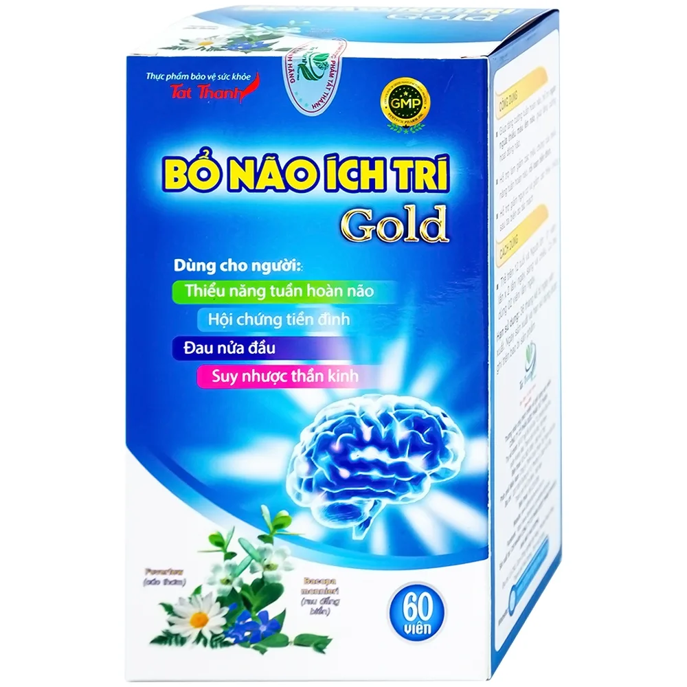 Hình ảnh Bổ não Ích Trí Gold hỗ trợ giảm triệu chứng suy giảm tuần hoàn não, đau nửa đầu (60 viên)