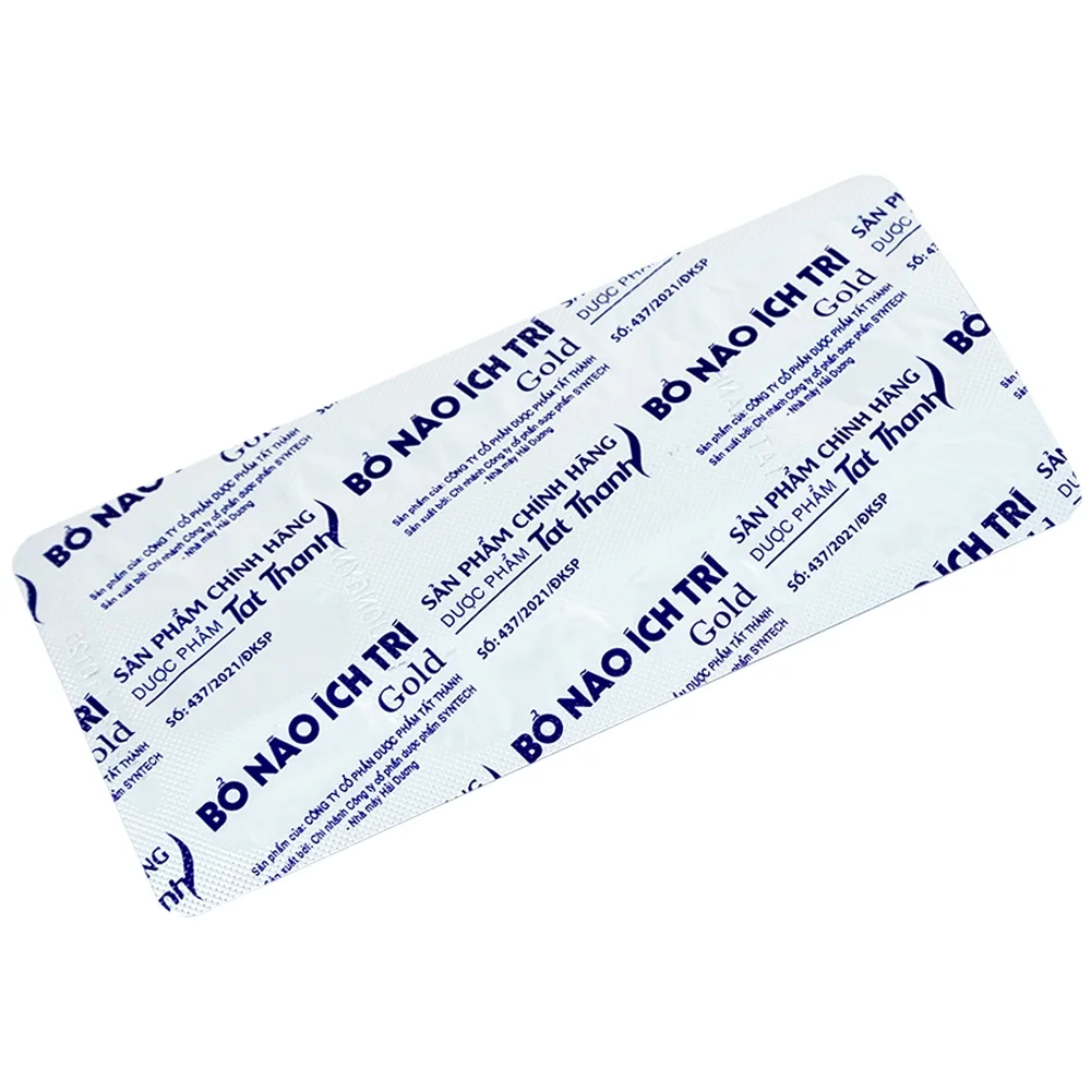 Hình ảnh Bổ não Ích Trí Gold hỗ trợ giảm triệu chứng suy giảm tuần hoàn não, đau nửa đầu (60 viên)
