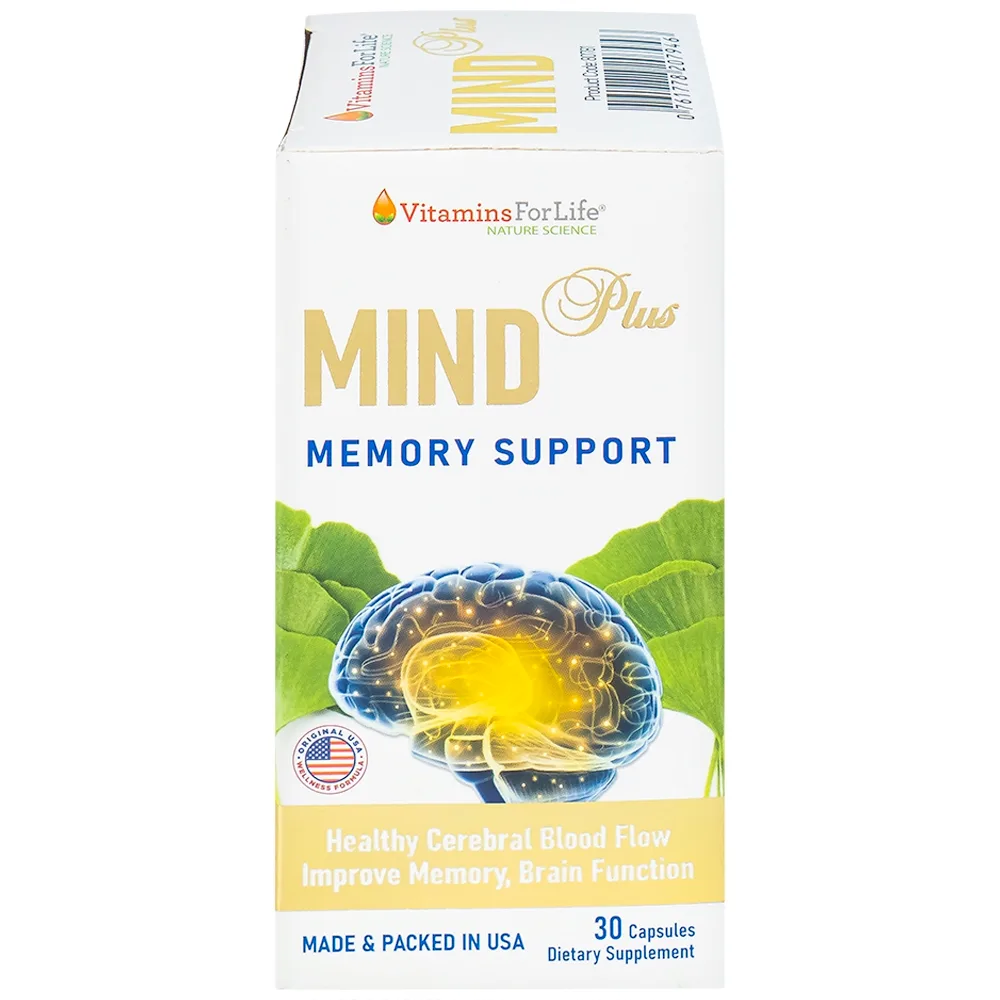 Hình ảnh Viên uống Mind Plus Vitamins For Life tăng cường tuần hoàn não, cải thiện trí nhớ (30 viên) 
