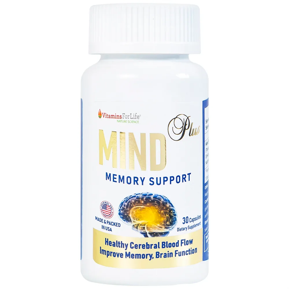 Hình ảnh Viên uống Mind Plus Vitamins For Life tăng cường tuần hoàn não, cải thiện trí nhớ (30 viên) 