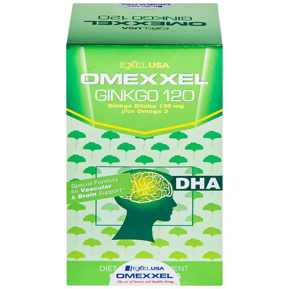 Hình ảnh Viên uống Omexxel Ginkgo 120 OMEXXEL hỗ trợ tăng cường tuần hoàn máu não, tốt cho tim mạch (60 viên)