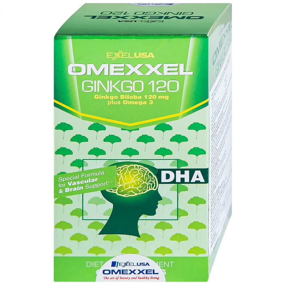 Hình ảnh Viên uống Omexxel Ginkgo 120 OMEXXEL hỗ trợ tăng cường tuần hoàn máu não, tốt cho tim mạch (60 viên)
