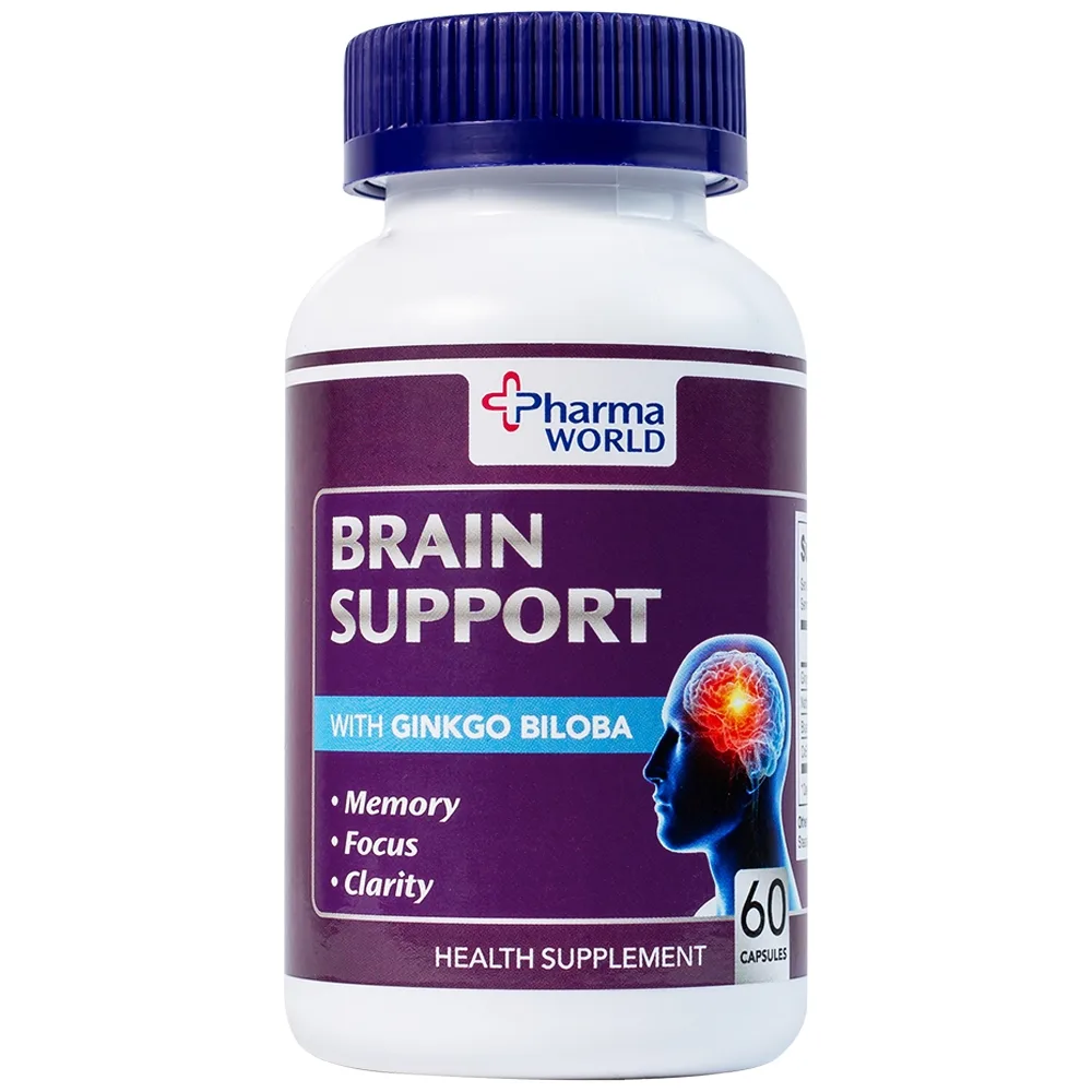 Hình ảnh Viên uống Brain Support Pharma World hỗ trợ sức khỏe cho não (60 viên)