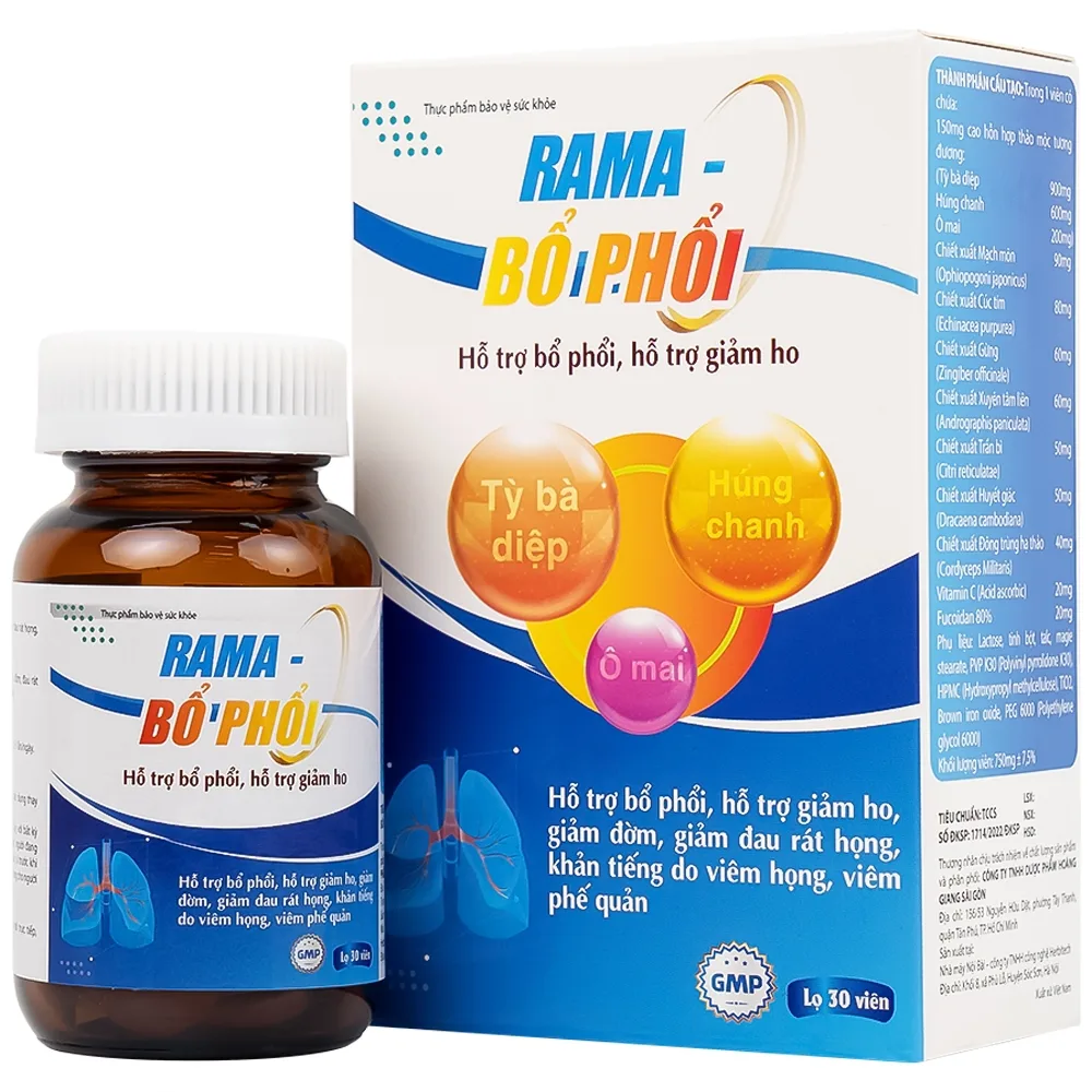 Hình ảnh Viên uống Rama Bổ Phổi hỗ trợ bổ phổi, giảm ho (30 viên)