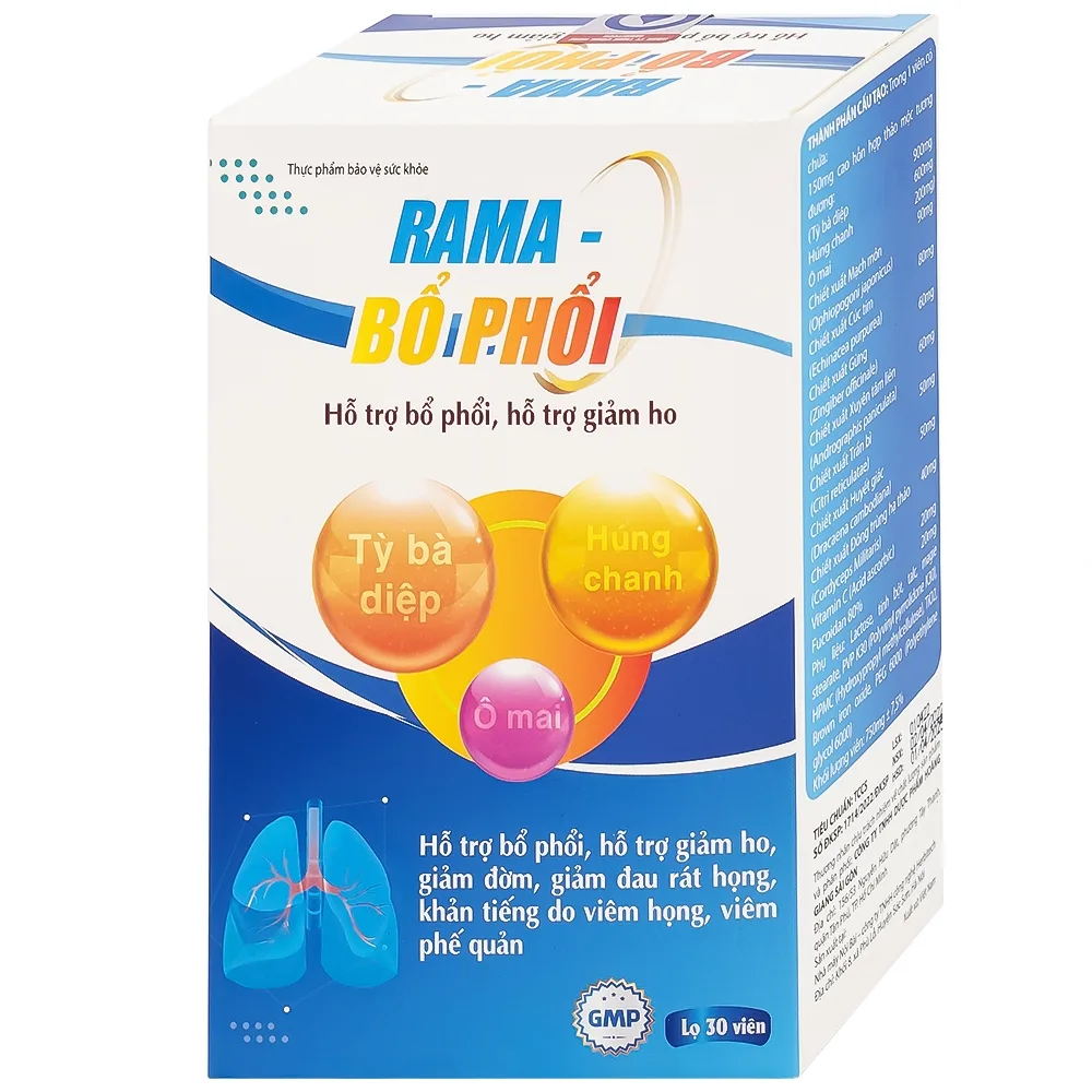 Hình ảnh Viên uống Rama Bổ Phổi hỗ trợ bổ phổi, giảm ho (30 viên)