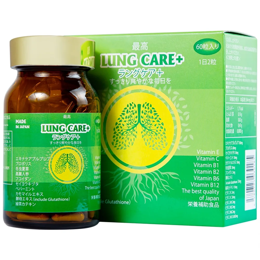 Hình ảnh Viên uống Lung Care+ Jpanwell hỗ trợ hệ hô hấp, giúp phổi khỏe mạnh (60 viên)