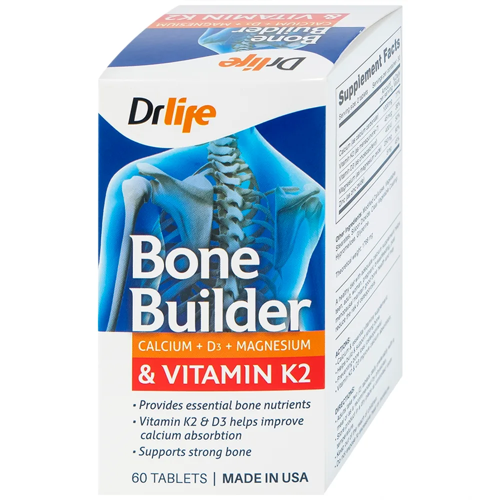 Hình ảnh Viên uống Bone Builder Drlife bổ sung canxi và vitamin cho xương (60 viên)