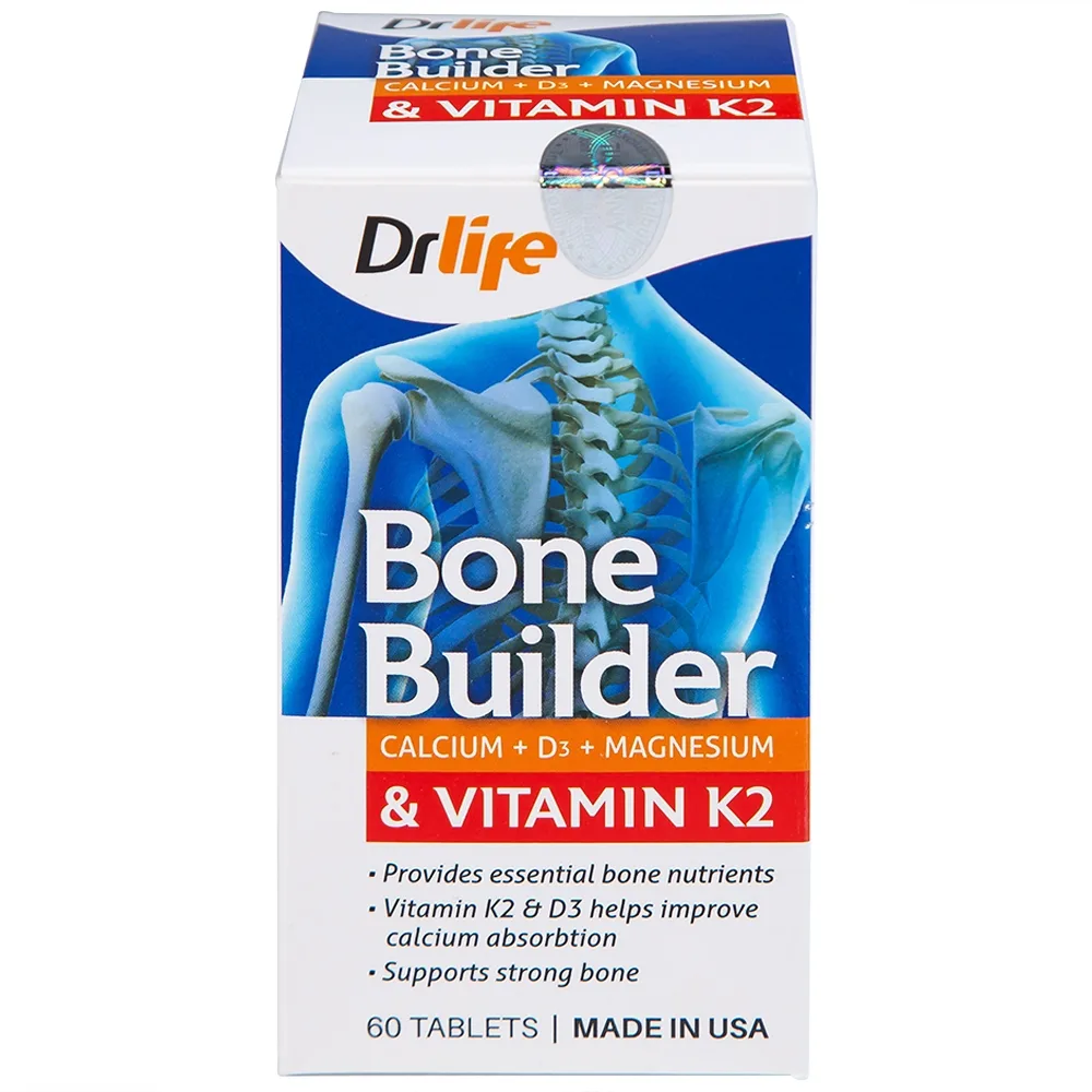 Hình ảnh Viên uống Bone Builder Drlife bổ sung canxi và vitamin cho xương (60 viên)