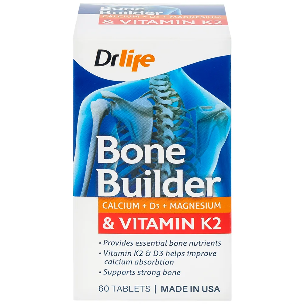 Hình ảnh Viên uống Bone Builder Drlife bổ sung canxi và vitamin cho xương (60 viên)