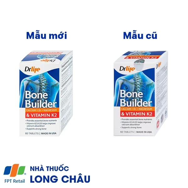 Hình ảnh Viên uống Bone Builder Drlife bổ sung canxi và vitamin cho xương (60 viên)
