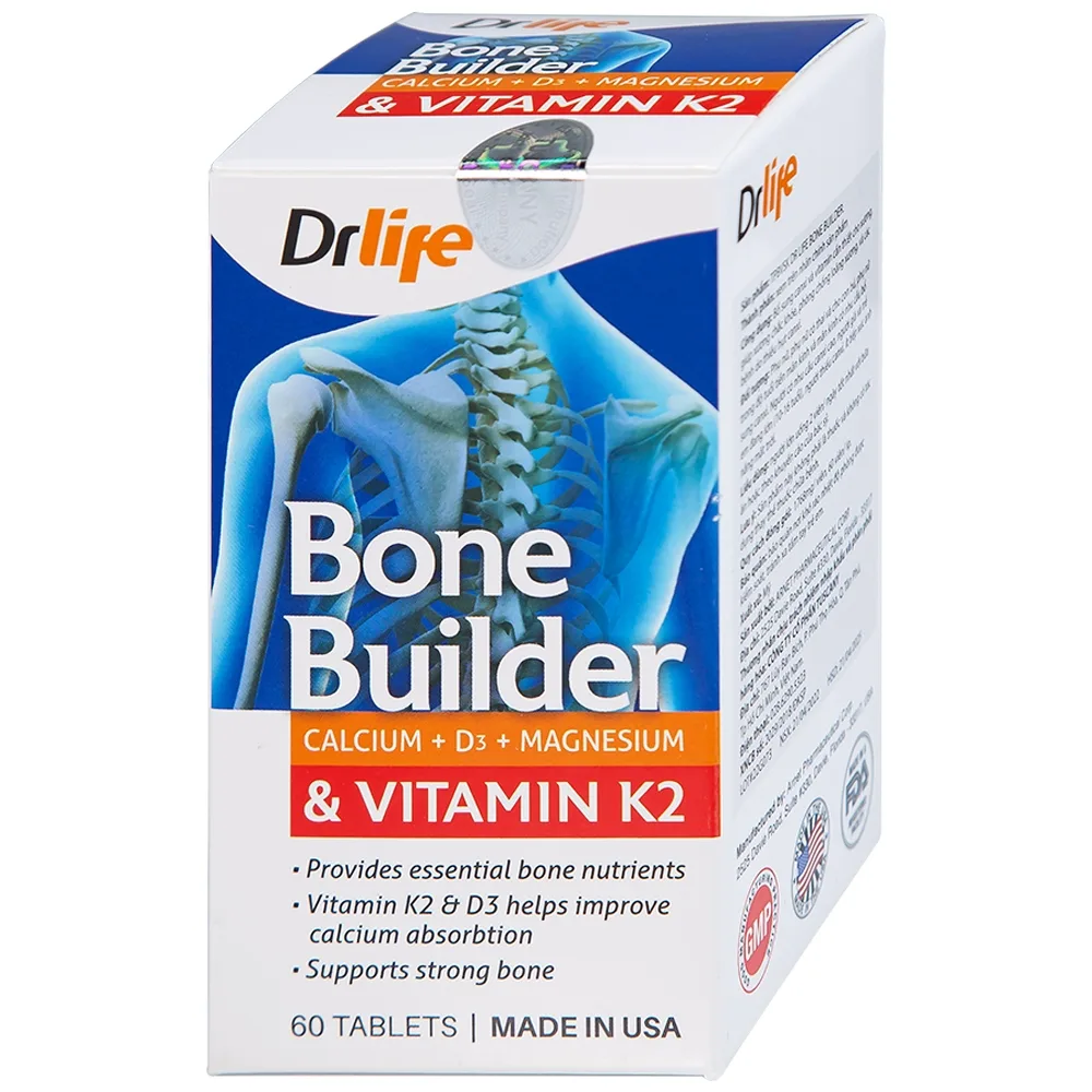 Hình ảnh Viên uống Bone Builder Drlife bổ sung canxi và vitamin cho xương (60 viên)