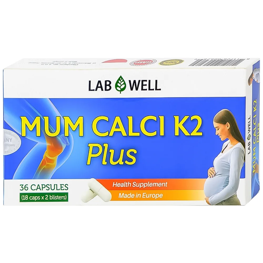 Hình ảnh Viên uống Mum Calci K2 Plus Lab Well bổ sung canxi cho phụ nữ mang thai và cho con bú (2 vỉ x 18 viên)