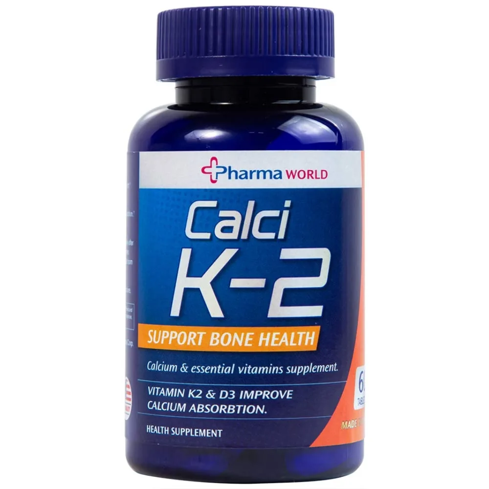 Hình ảnh Viên uống Calci K-2 Pharma World hỗ trợ giảm nguy cơ loãng xương (60 viên)