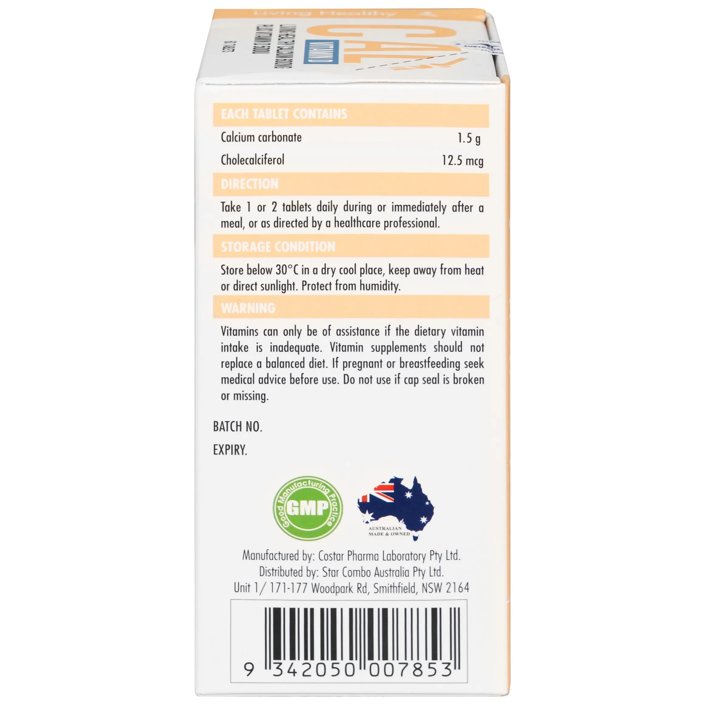 Hình ảnh Viên uống Living Healthy Calcium 600mg Plus Vitamin D 500IU hỗ trợ phát triển xương, răng (60 viên)