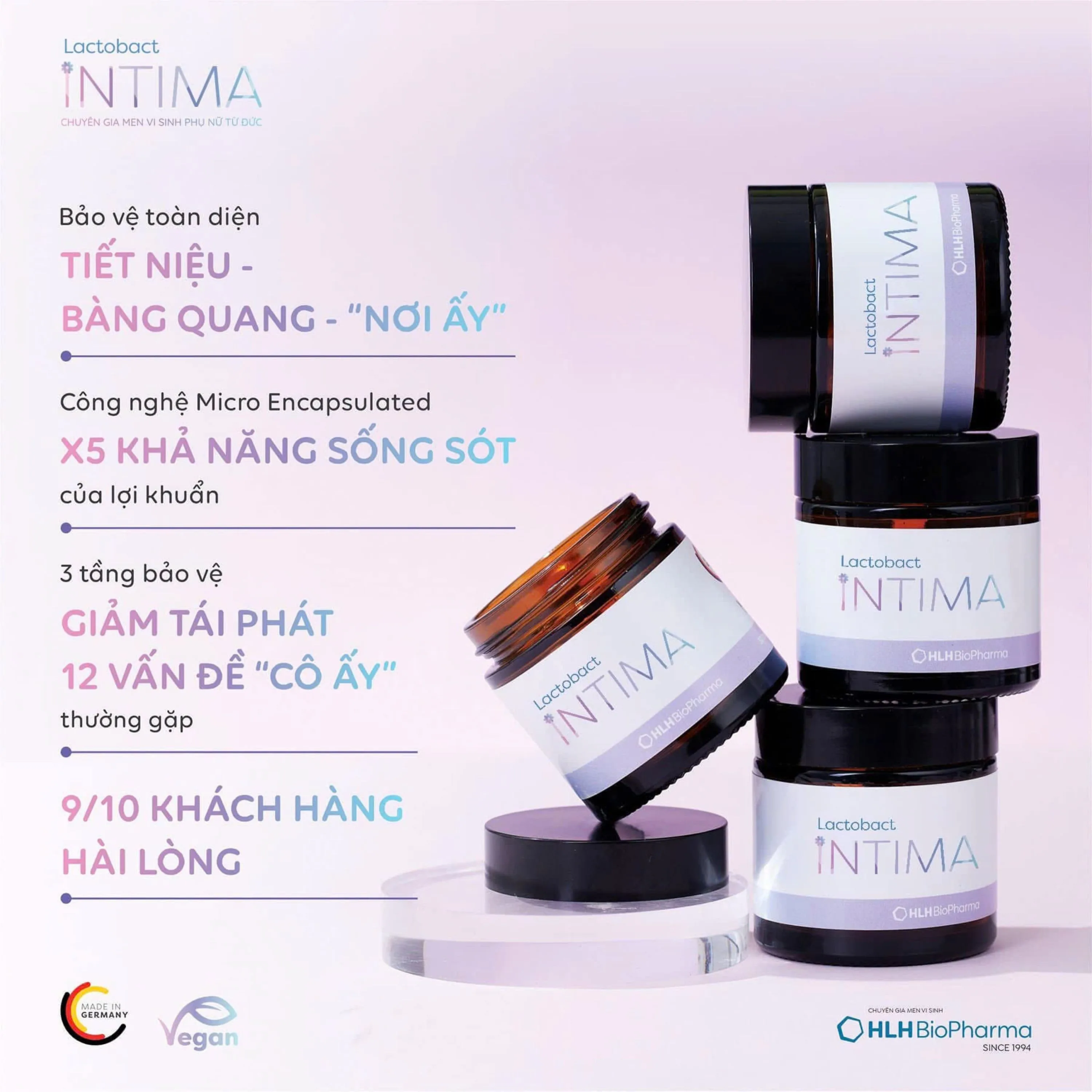 Hình ảnh Viên uống bổ sung lợi khuẩn, D-mannose, việt quất cho phụ nữ Lactobact Intima (60 viên)