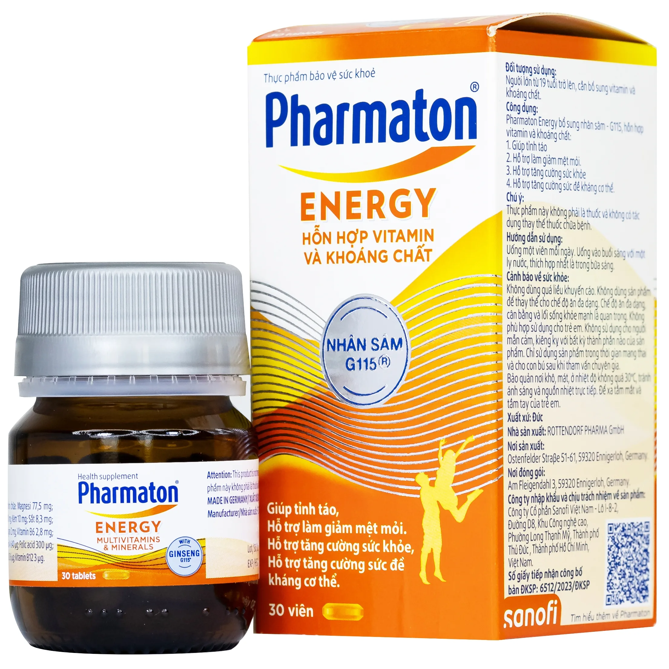 Hình ảnh Viên uống Pharmaton Energy hỗn hợp vitamin và khoáng chất giúp tỉnh táo, hỗ trợ giảm mệt mỏi (30 viên)