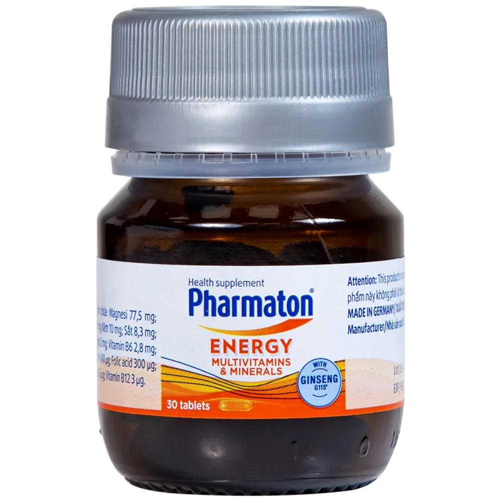 Hình ảnh Viên uống Pharmaton Energy hỗn hợp vitamin và khoáng chất giúp tỉnh táo, hỗ trợ giảm mệt mỏi (30 viên)
