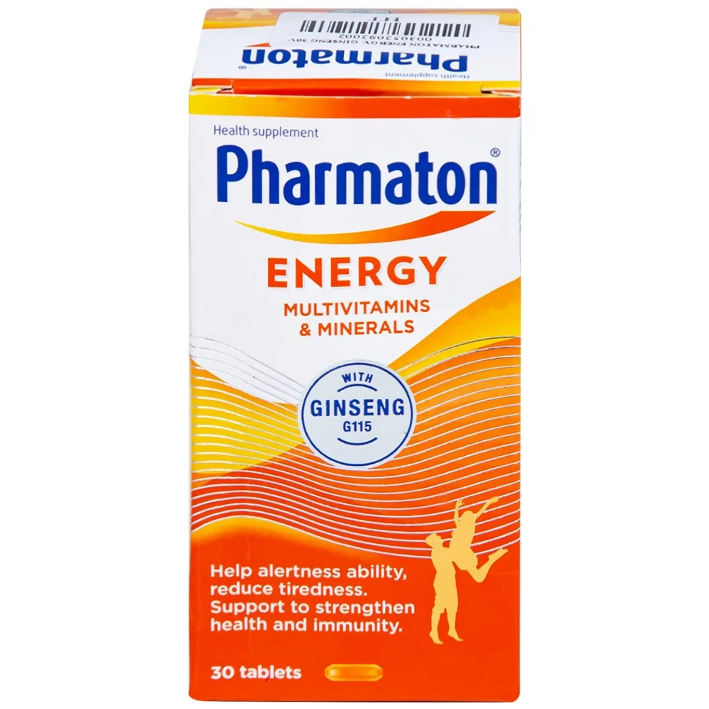 Hình ảnh Viên uống Pharmaton Energy hỗn hợp vitamin và khoáng chất giúp tỉnh táo, hỗ trợ giảm mệt mỏi (30 viên)