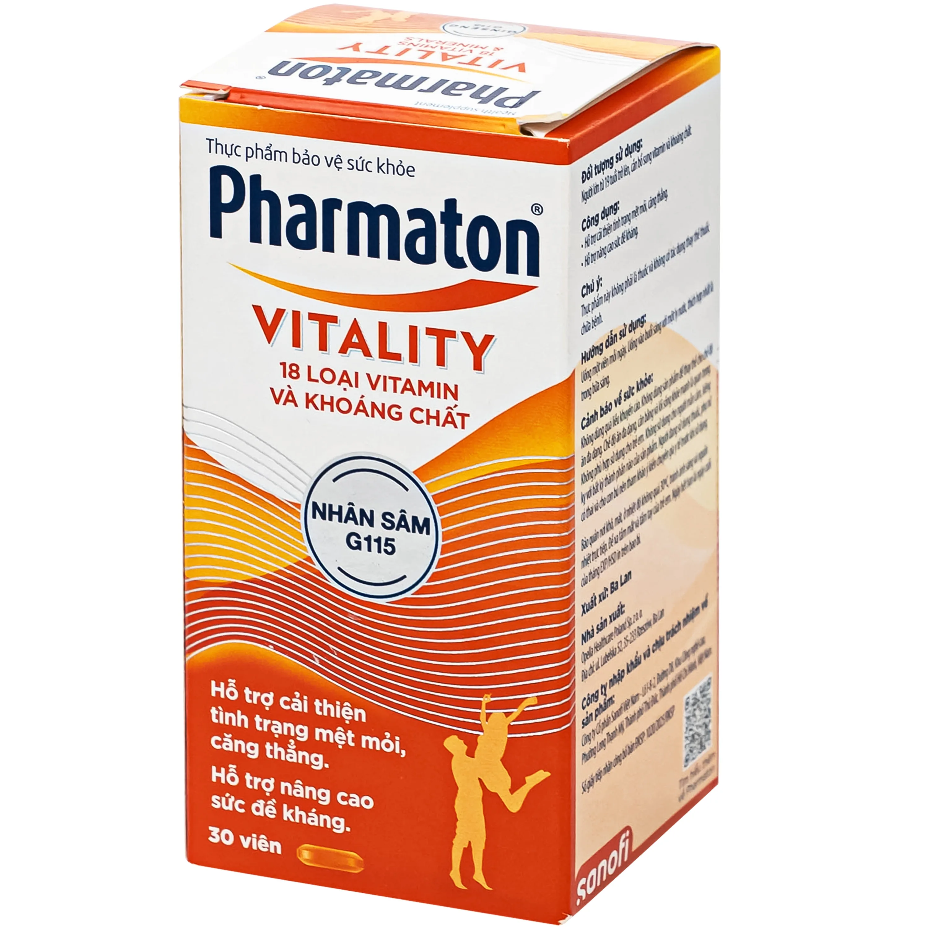 Hình ảnh Viên uống bổ sung năng lượng Pharmaton Vitality Sanofi hỗ trợ cải thiện tình trạng mệt mỏi, căng thẳng, nâng cao sức đề kháng (30 viên)