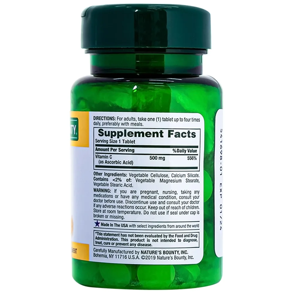 Hình ảnh Viên uống C 500mg Nature's Bounty bổ sung vitamin C, tăng cường sức đề kháng (100 viên)