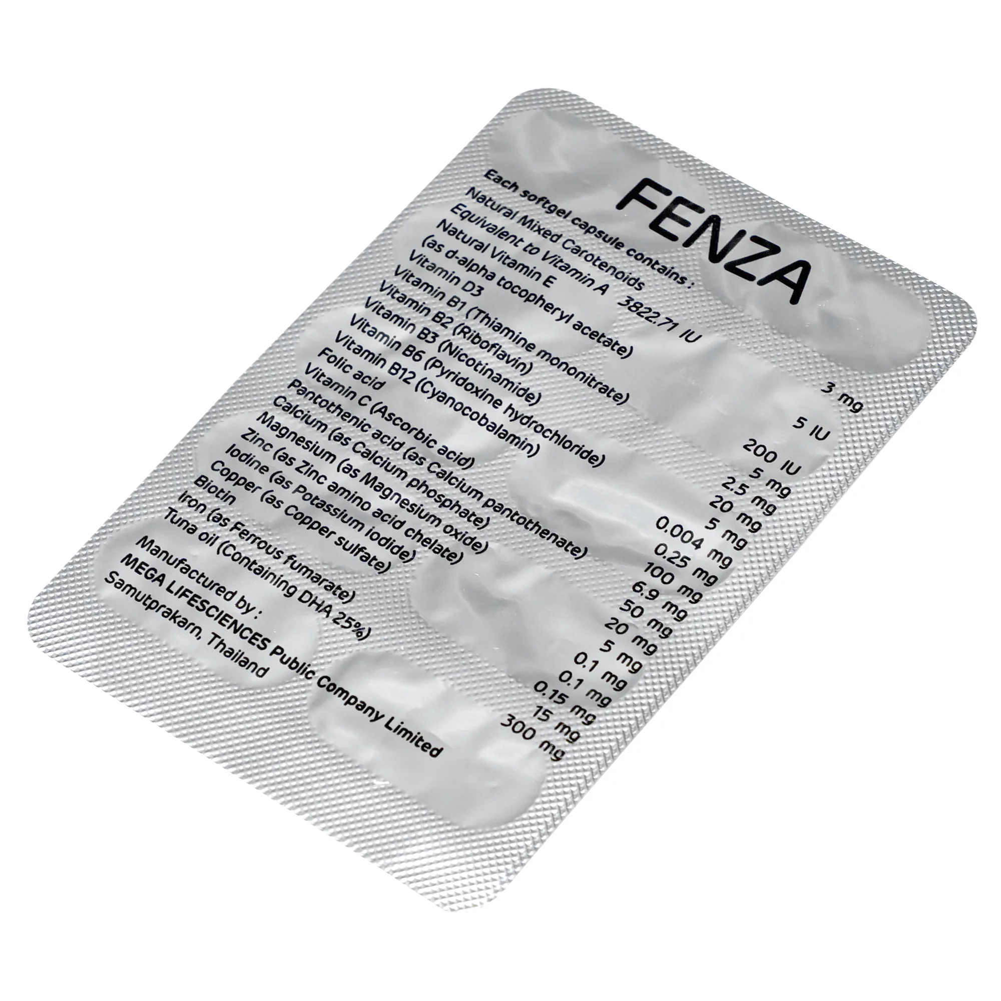 Hình ảnh Viên uống bổ sung vitamin, khoáng chất cho phụ nữ mang thai và cho con bú Fenza Mega (3 vỉ x 10 viên)
