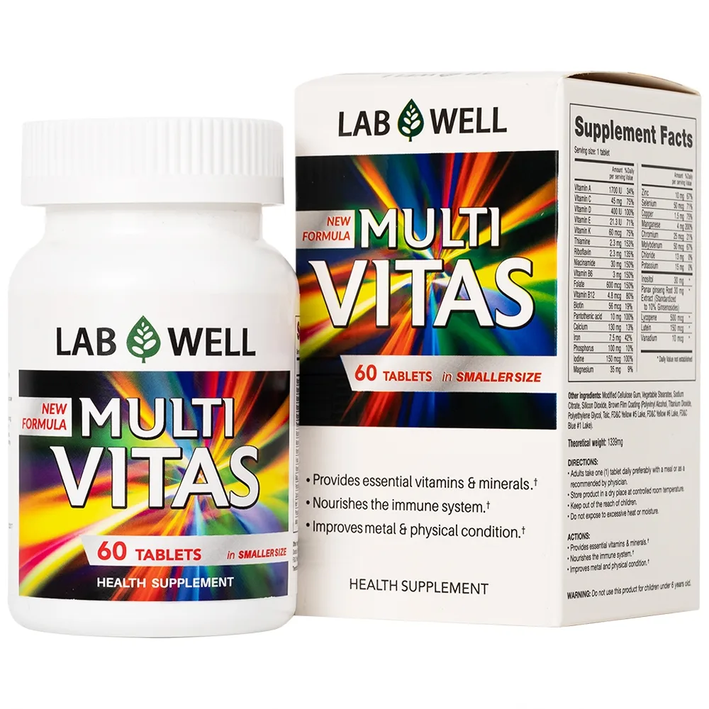 Hình ảnh Viên nén Multi Vitas Lab Well bổ sung vitamin và khoáng chất cho cơ thể (60 viên)