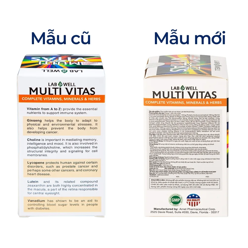 Hình ảnh Viên nén Multi Vitas Lab Well bổ sung vitamin và khoáng chất cho cơ thể (60 viên)