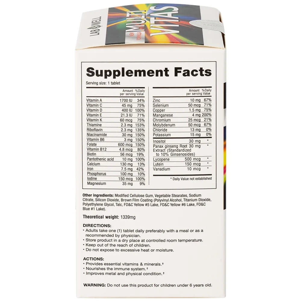 Hình ảnh Viên nén Multi Vitas Lab Well bổ sung vitamin và khoáng chất cho cơ thể (60 viên)