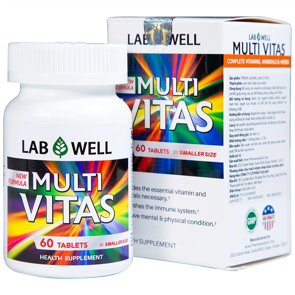 Hình ảnh Viên nén Multi Vitas Lab Well bổ sung vitamin và khoáng chất cho cơ thể (60 viên)