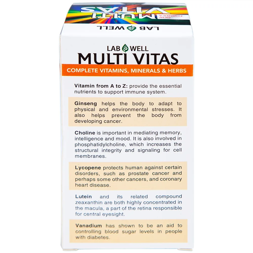 Hình ảnh Viên nén Multi Vitas Lab Well bổ sung vitamin và khoáng chất cho cơ thể (60 viên)