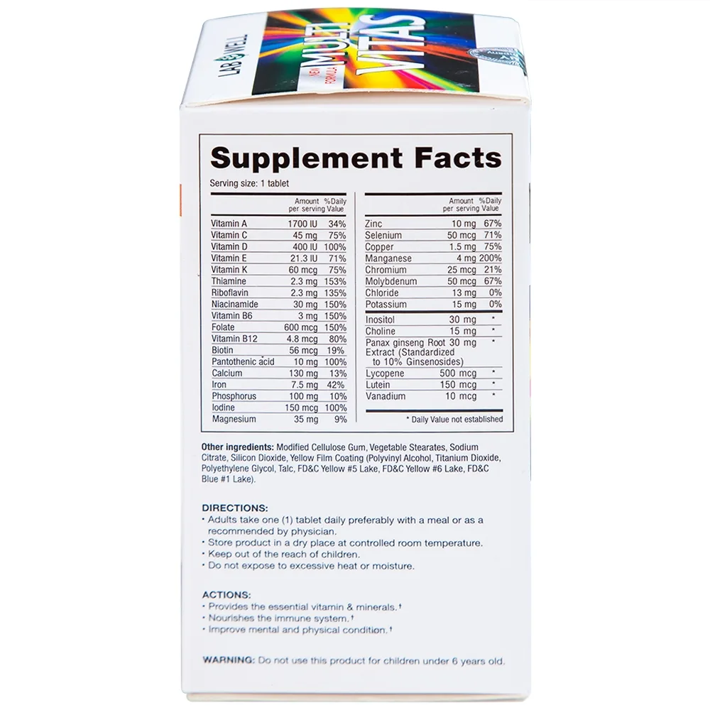 Hình ảnh Viên nén Multi Vitas Lab Well bổ sung vitamin và khoáng chất cho cơ thể (60 viên)