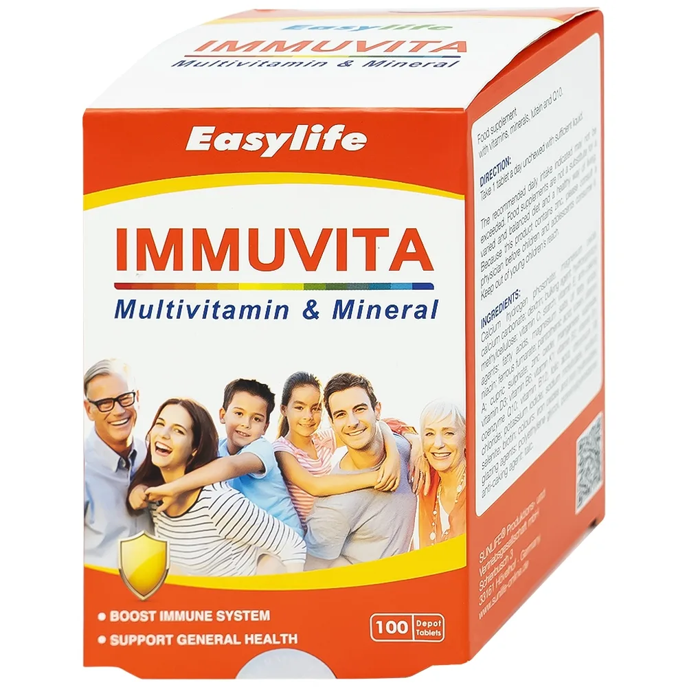 Hình ảnh Viên uống Immuvita Easylife bổ sung vitamin và khoáng chất cho cơ thể, tăng sức khỏe (100 viên)