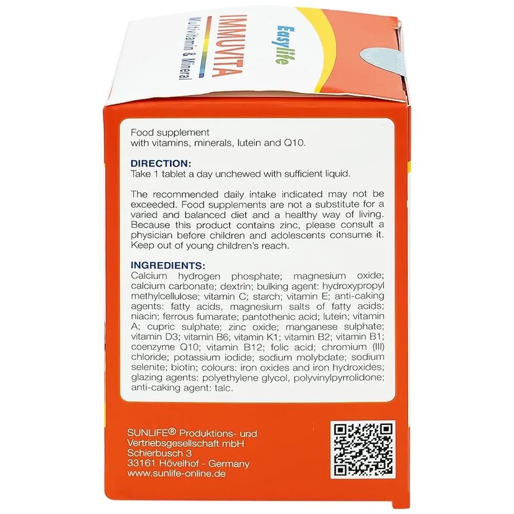 Hình ảnh Viên uống Immuvita Easylife bổ sung vitamin và khoáng chất cho cơ thể, tăng sức khỏe (100 viên)