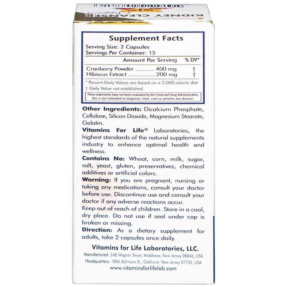 Hình ảnh Viên uống Kidney Cleanser Support chống oxy hóa, giảm nguy cơ viêm đường tiết niệu (30 viên) 