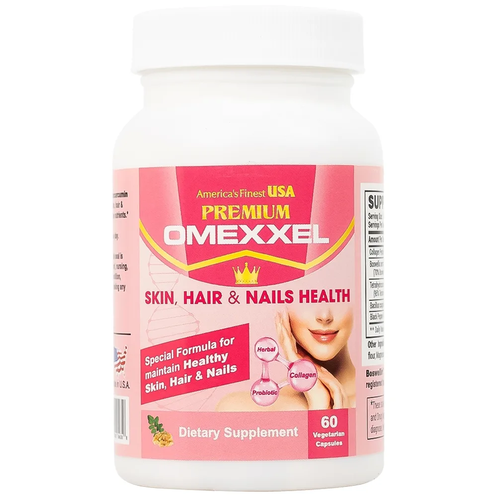 Hình ảnh Thực phẩm bảo vệ sức khỏe Premium Omexxel Skin, Hair & Nails Health