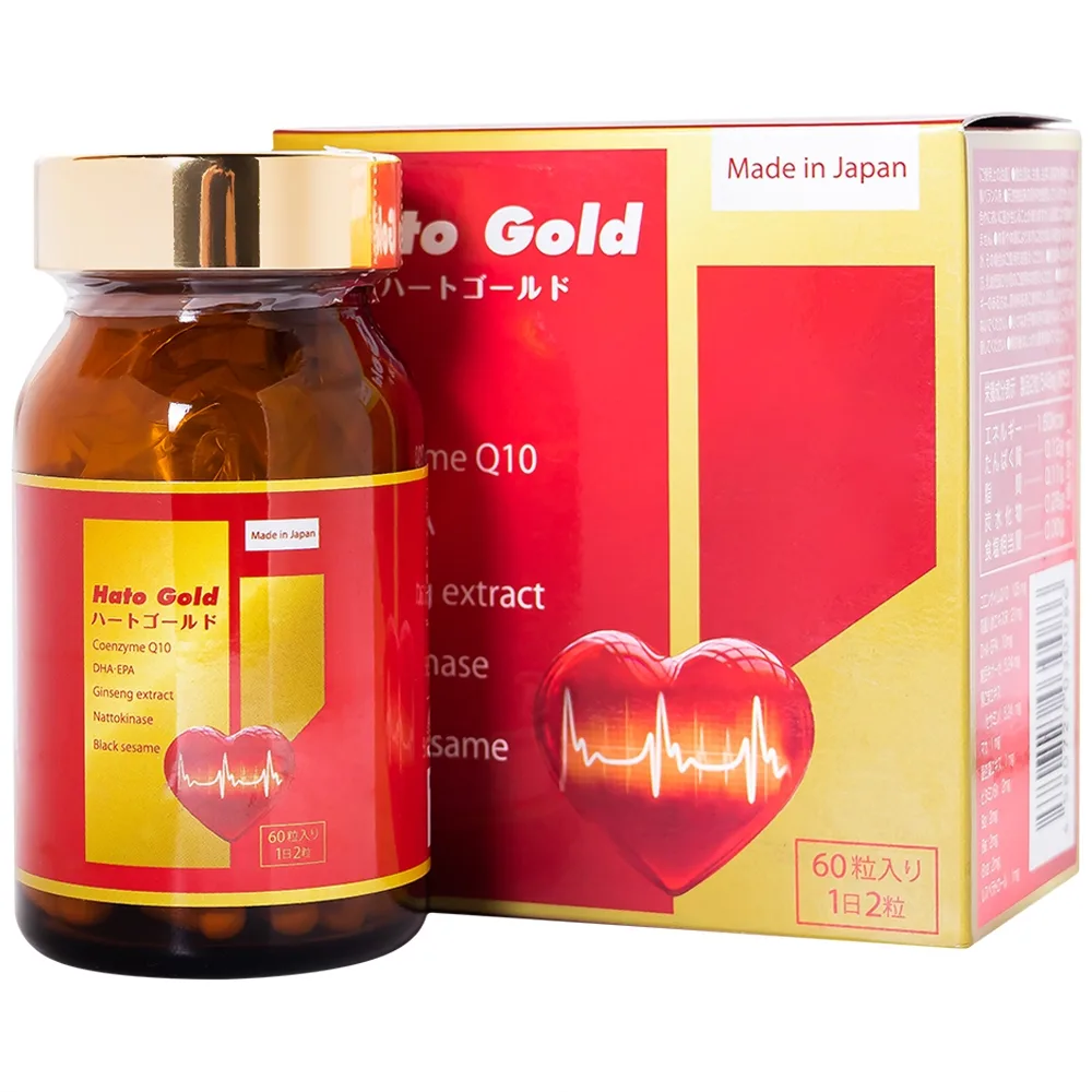 Hình ảnh Viên uống Hato Gold Jpanwell cải thiện tim mạch, giảm khó thở, mệt mỏi, đau tức ngực (60 viên)