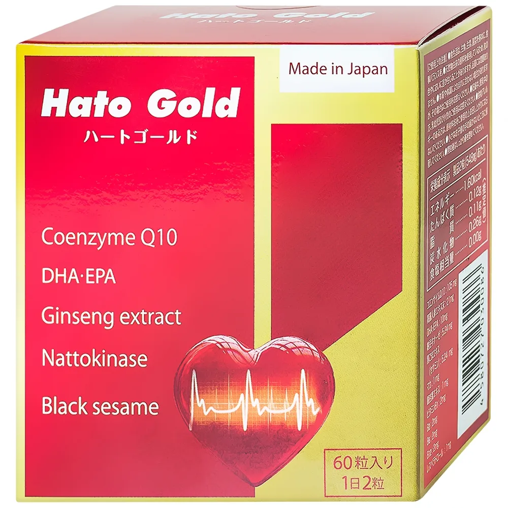 Hình ảnh Viên uống Hato Gold Jpanwell cải thiện tim mạch, giảm khó thở, mệt mỏi, đau tức ngực (60 viên)